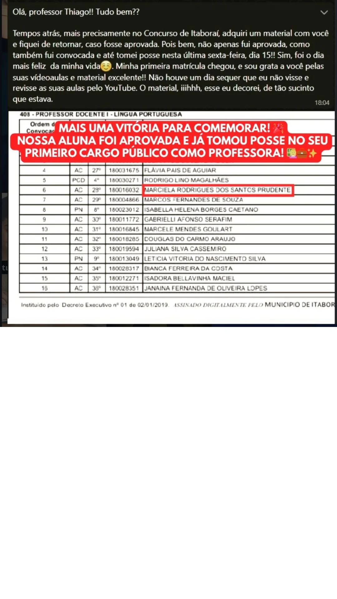 Print WhatsApp 3 Aprovada!
